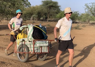 Tandem Africa Team with mkokateni, two wheeled cart