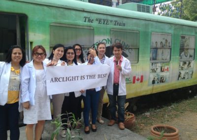 Manila Eye Train, group of individuals in front of the eye train holding Arclight is the best sign.
